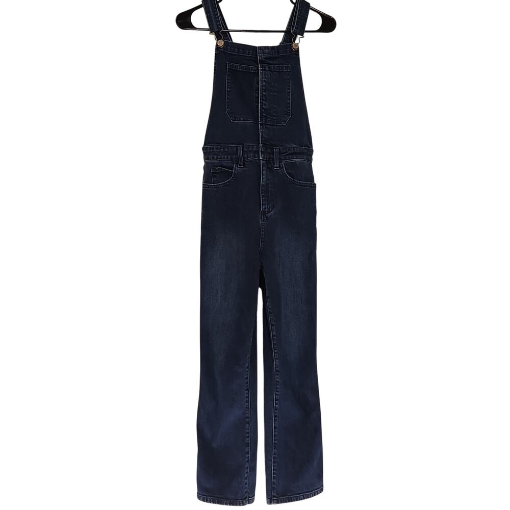 LUCKY BRAND Bridgette Dark Wash Front Snap Overalls, Size 4